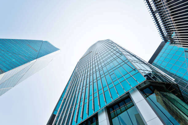 istock Low angle view of the modern office building 1085148892