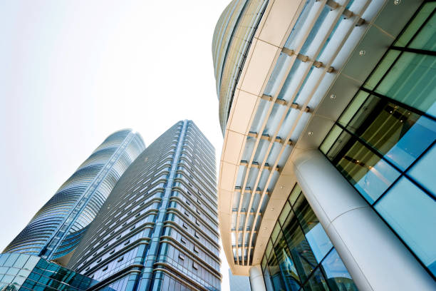 istock Low angle view of the modern office building 1085149030