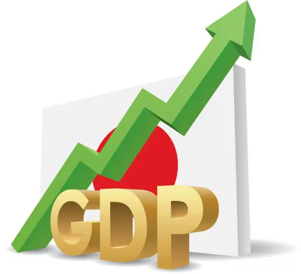 Vector illustration of Japan GDP growth