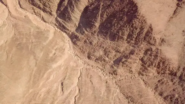 Desert ground - Aerial image of dry desert land