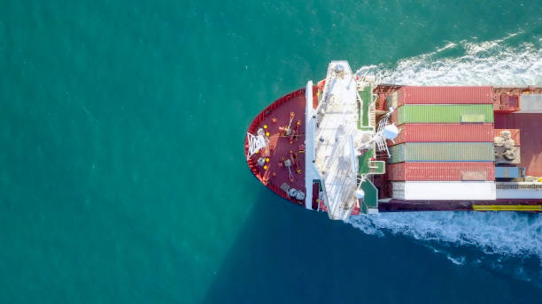 istock Large Cargo and RoRo (Roll On-Off) ship at sea 1085164748