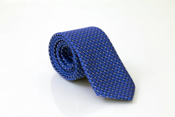 blue mens tie - necktie isolated clothing white imagens e fotografias de stock