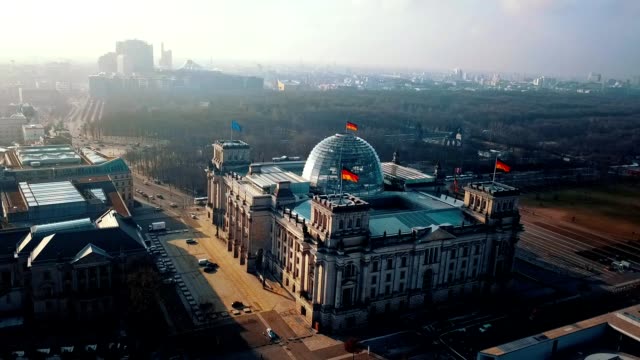 Aerial View of Reichstag - Berlin Parliament Building in Germany