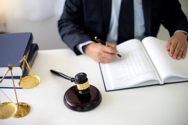 istock Judge lawyer gavel work in office 1085177408