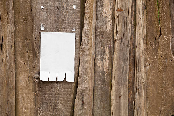 istock Paper ad on wooden fence 108518567