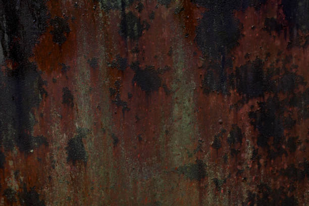 istock texture old brown sheet metal with peeling paint with corrosion 1085187022