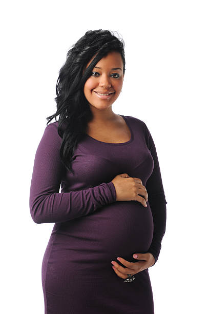 Giovane afro-americano in gravidanza - foto stock