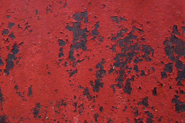 istock texture old brown sheet metal with peeling paint with corrosion 1085193758