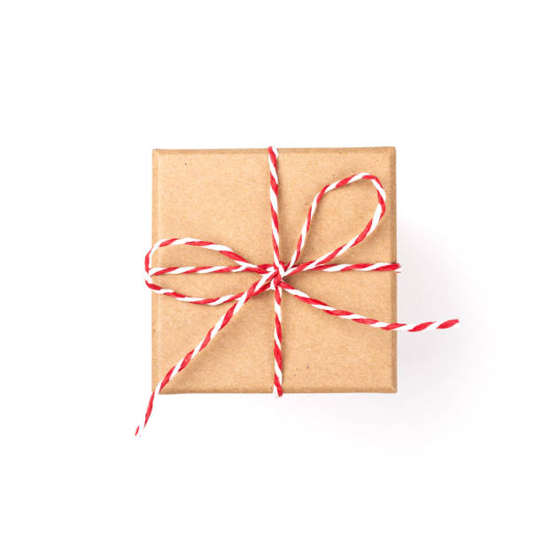 istock Gift box with Christmas rope on white background. 1085197826