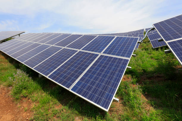 istock solar panel on the hillside, closeup of photo 1085205502