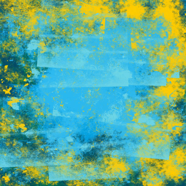 istock blue grunge rough surface with yellow aged spots art abstract background 1085208146