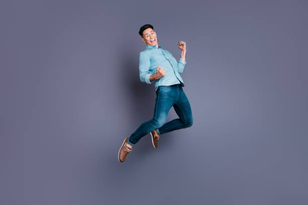 istock Full length body size portrait of nice cool attractive handsome 1085210148