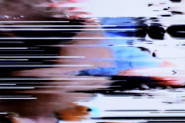 tv interference - television television static poltergeist broken imagens e fotografias de stock