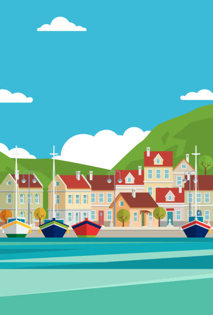 ilustrações de stock, clip art, desenhos animados e ícones de mediterranean sea vector - porto