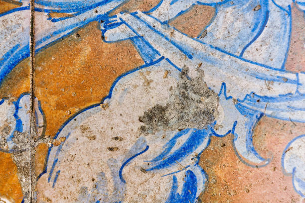 istock Great for textures Andalusia style wall Azulejos tiles background 1085220346