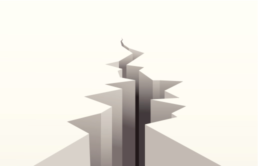 The cracked white surface. A vector illustration