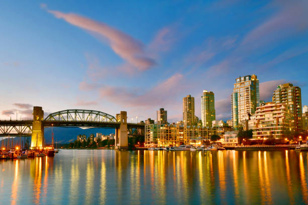 istock Vancouver BC with harbor at sunset, Canada 1085223812