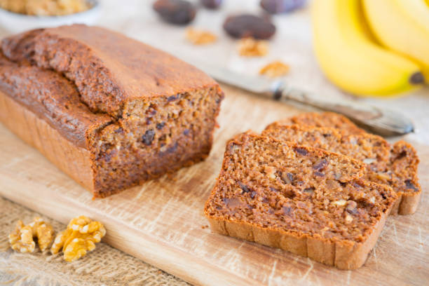 istock Homemade banana bread on a rustic table 1085225826
