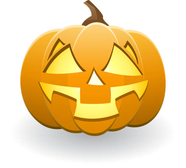 할로윈 호박 - halloween pumpkin human face laughing stock illustrations