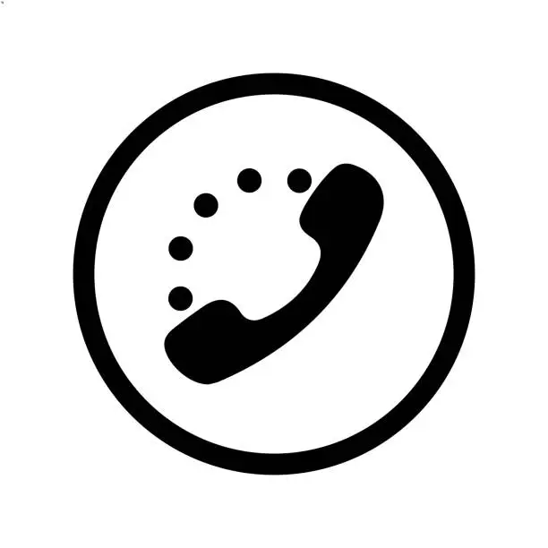 Vector illustration of handset icon black