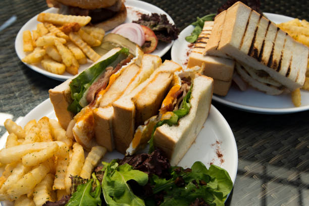 istock Club Sandwich and Chicken Burger 1085232536