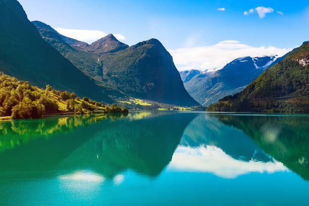 istock Norway fjord and glacier landscape 1085232582