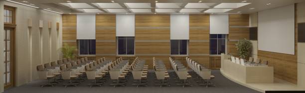 istock conference room, meeting room, interior visualization, 3D illustration 1085238710