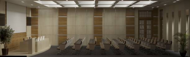 istock conference room, meeting room, interior visualization, 3D illustration 1085238712