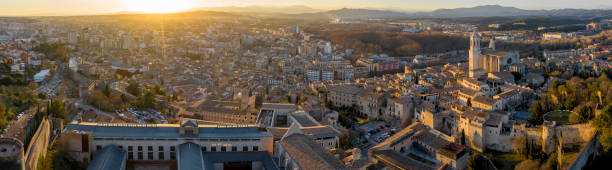 istock Aerial panorama of Girona at sunset 1085238894