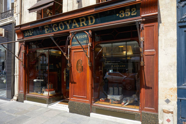 Goyard Luxury Store In Paris With Windows And Wooden Facade In