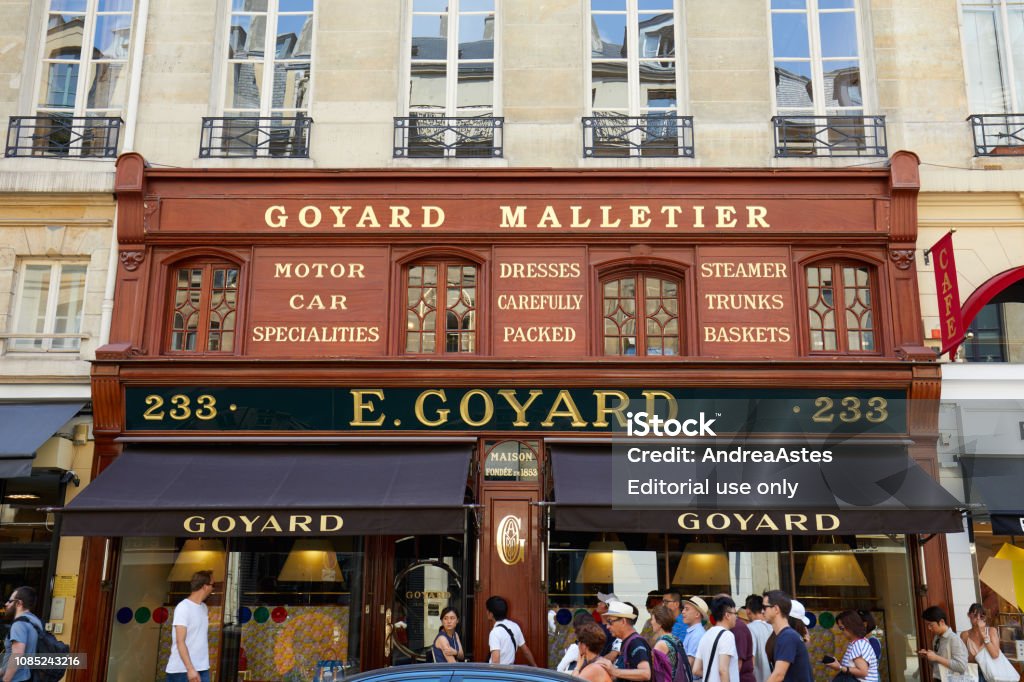 Goyard Luxury Store In Paris With Window And Wooden Facade In Summer People  Waiting Stock Photo - Download Image Now - iStock