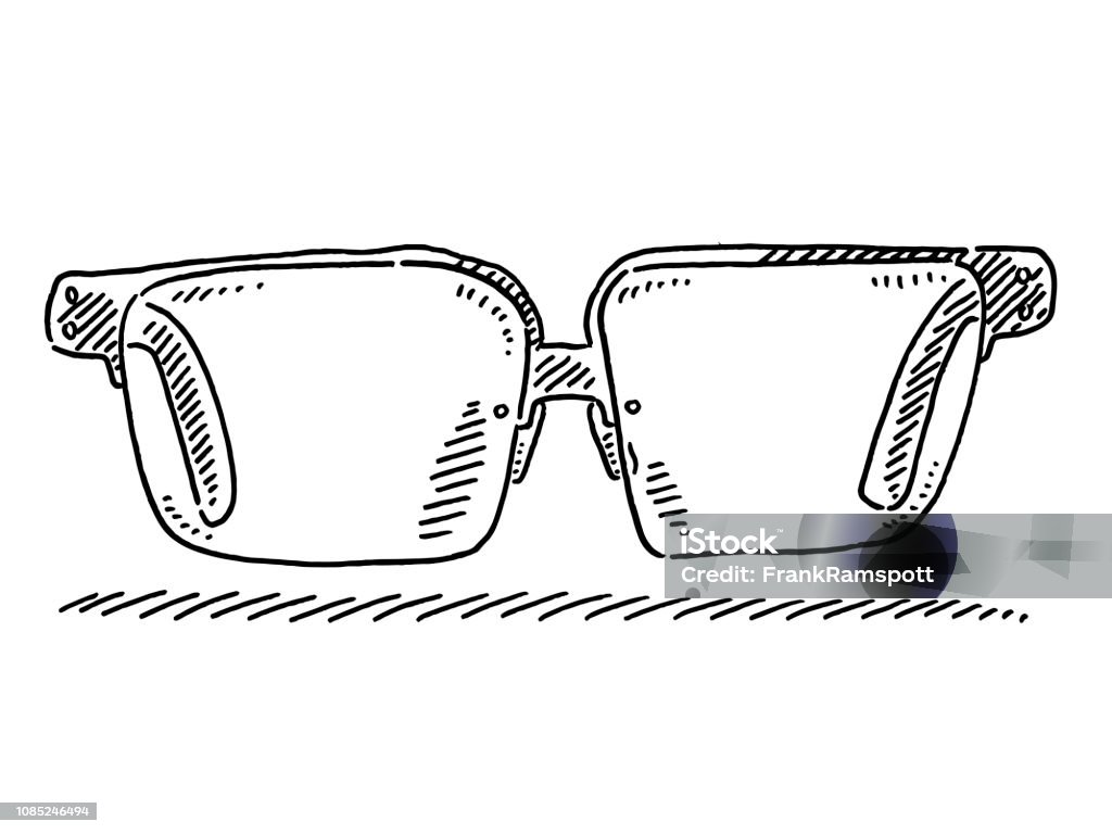 Mens Glasses Drawing Hand-drawn vector drawing of Mens Glasses. Black-and-White sketch on a transparent background (.eps-file). Included files are EPS (v10) and Hi-Res JPG. Eyeglasses stock vector