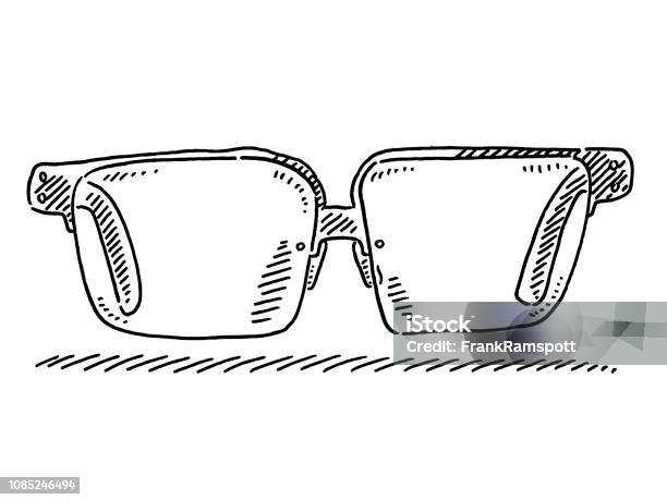 Mens Glasses Drawing Stock Illustration - Download Image Now - Eyeglasses, Assistance, Black And White