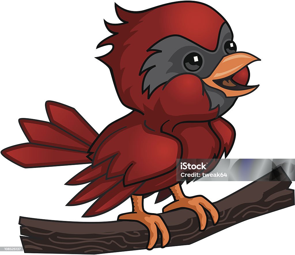 Niño de historieta Cardinal - arte vectorial de Pájaro cardenal libre de derechos