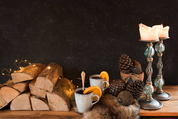 istock Winter decoration with hot drink 1085255126