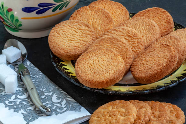 istock Snacks with Breton cakes on a dark background 1085262638