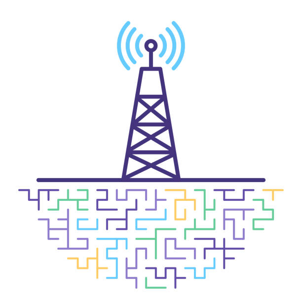 ilustrações de stock, clip art, desenhos animados e ícones de 5g network technology line icon illustration - challenge outline choice business