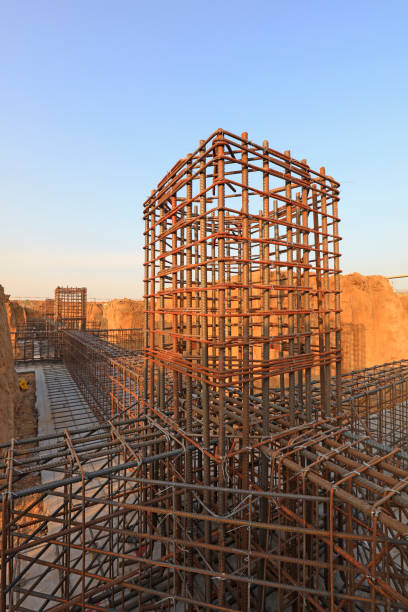 istock Foundation reinforcement truss of construction site 1085267576