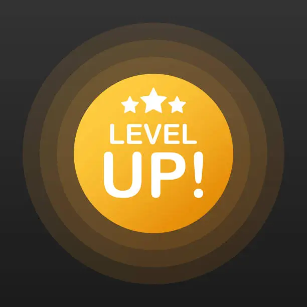 Vector illustration of Game icon bonus. level up icon, new level logo. Vector illustration.
