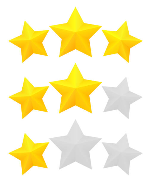 3 つ星の評価 - first class star shape rank gold点のイラスト素材／クリップアート素材／マンガ素材／アイコン素材