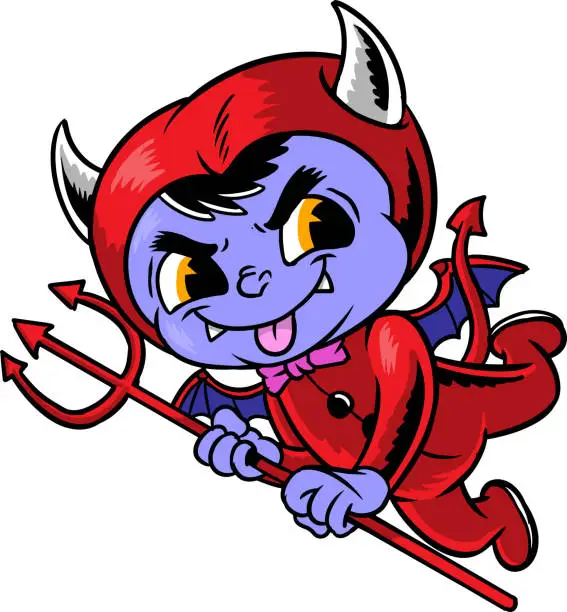 Vector illustration of Demon kid