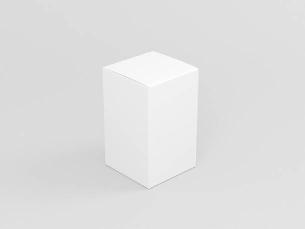 istock White textured cardboard box mockup isolated on gray, Half Side View 1085276006