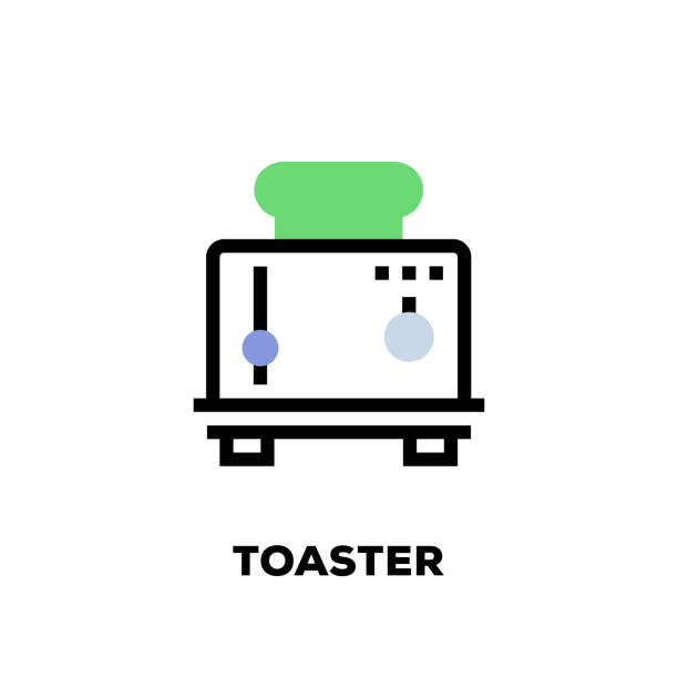 ilustrações, clipart, desenhos animados e ícones de ícone de linha de torradeira - sandwich turkey bread toast