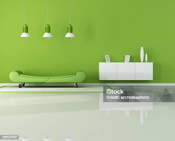 Green Living Room Stock Photo - Download Image Now - Apartment, Border - Frame, Cabinet