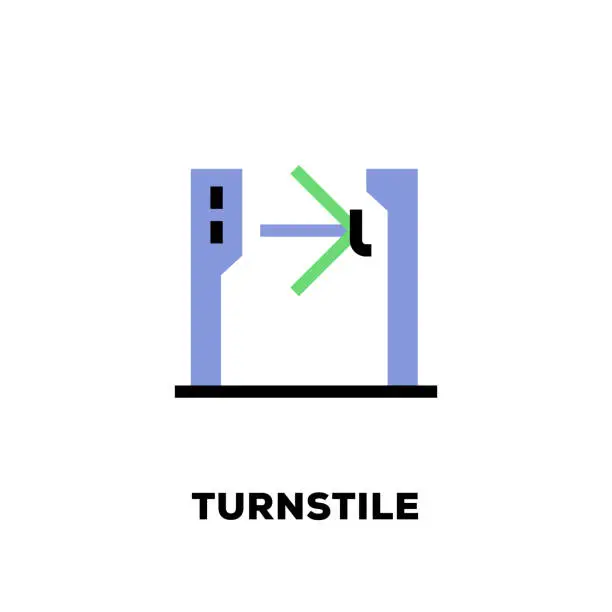 Vector illustration of Turnstile Line Icon