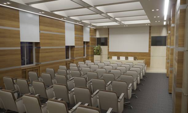 istock conference room, meeting room, interior visualization, 3D illustration 1085310250