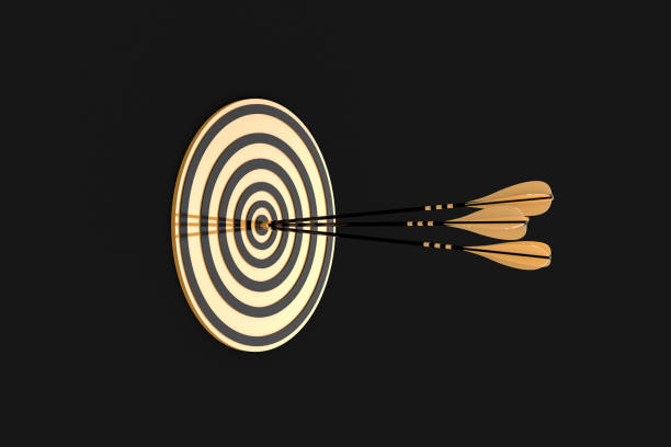 istock three golden arrows hit the gold target 1085313114