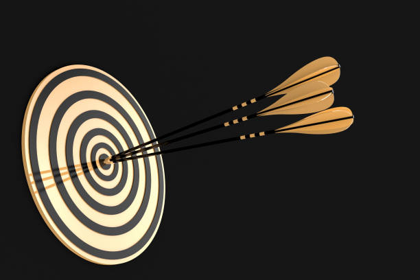 istock three golden arrows hit the gold target 1085313478