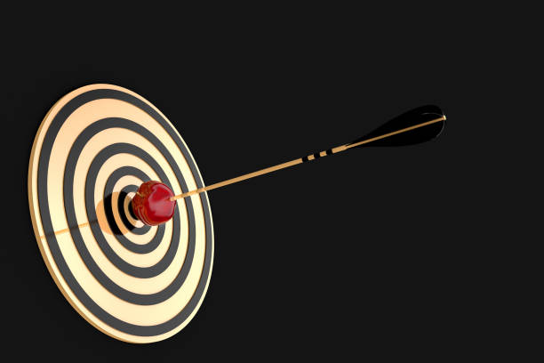istock golden arrow hit the apple 1085313514