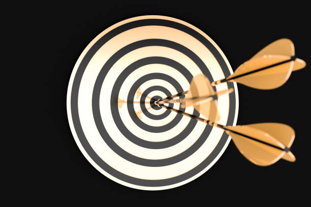 istock three golden arrows hit the gold target 1085313888